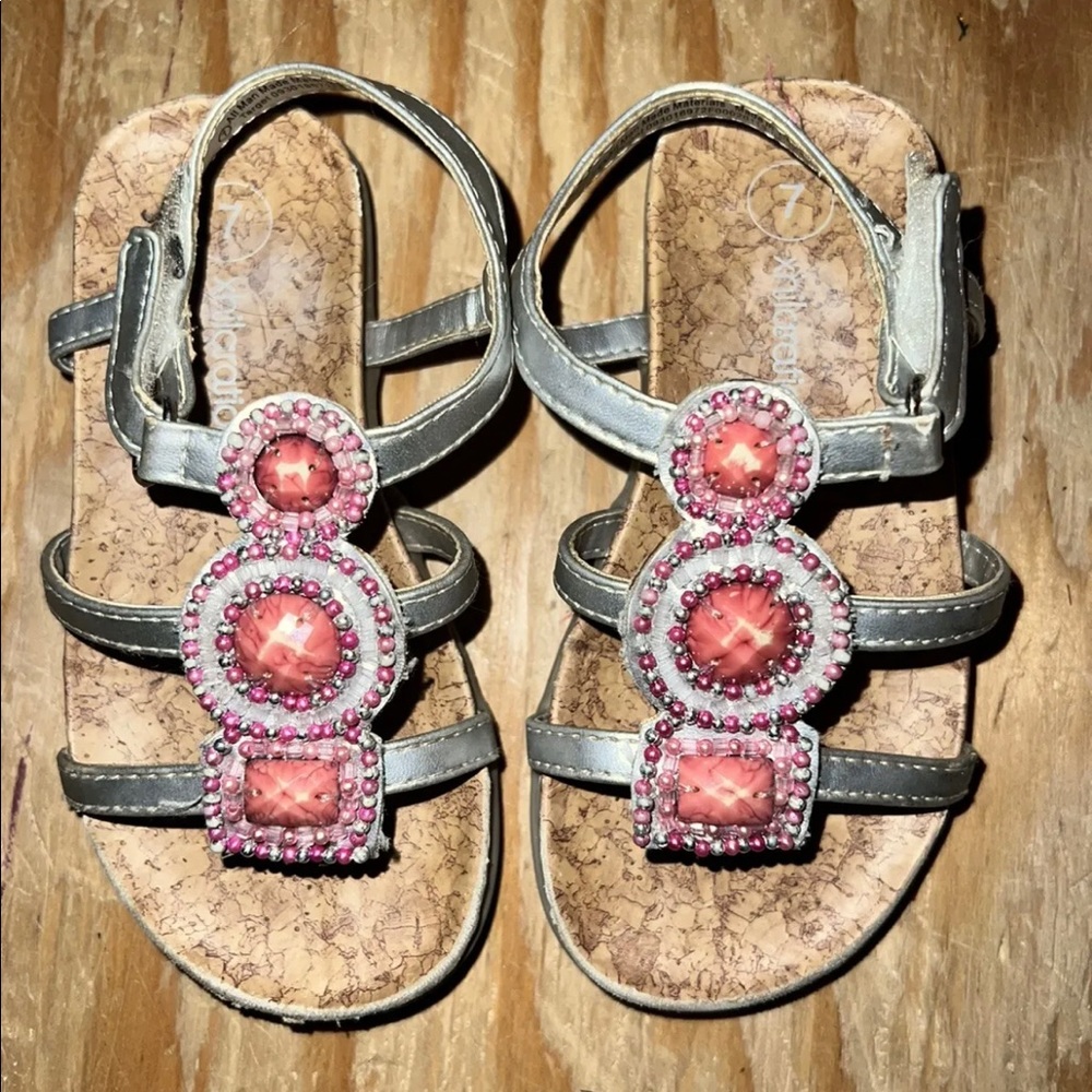 xhilaration girls silver Sandals -7